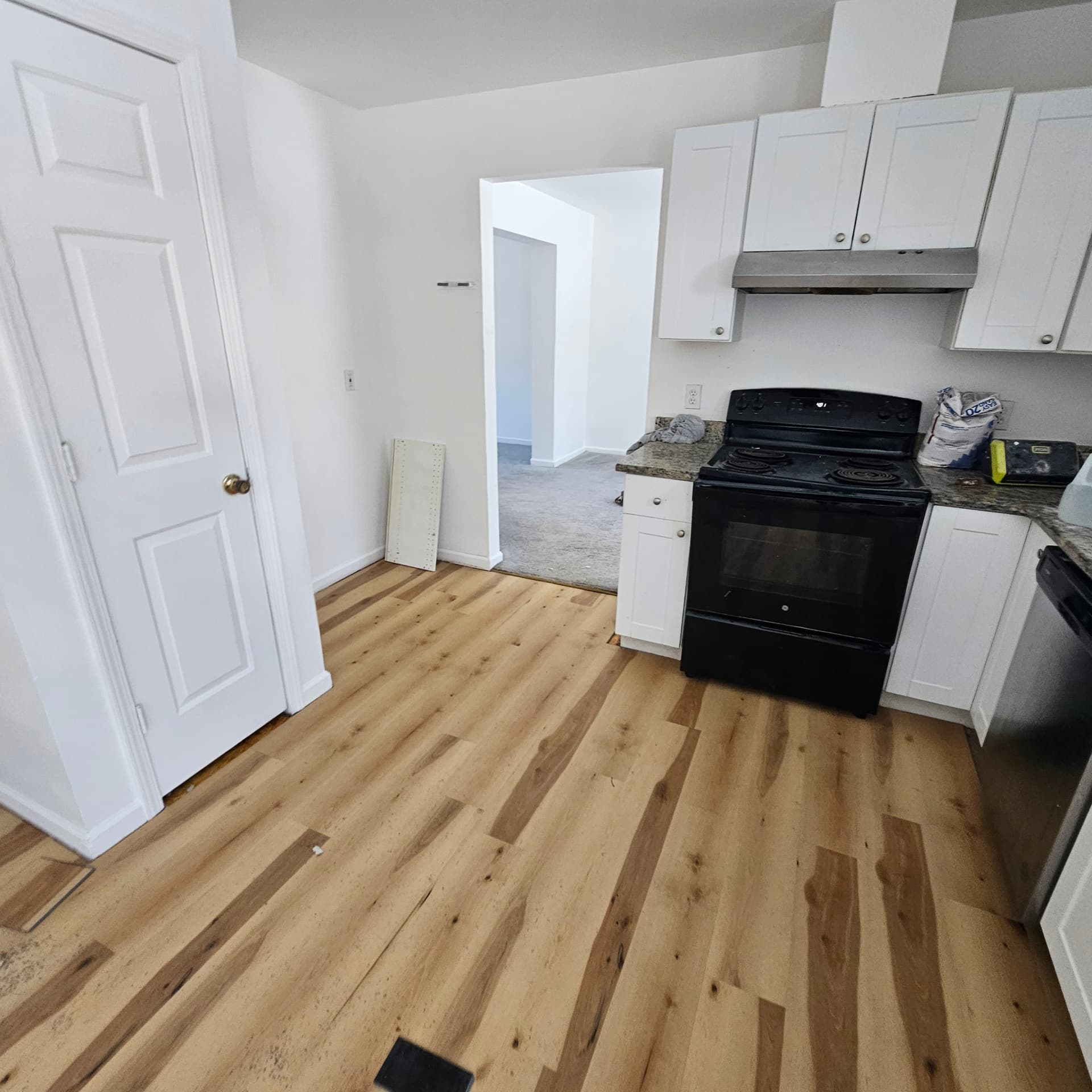 Flooring going in by the kitchen