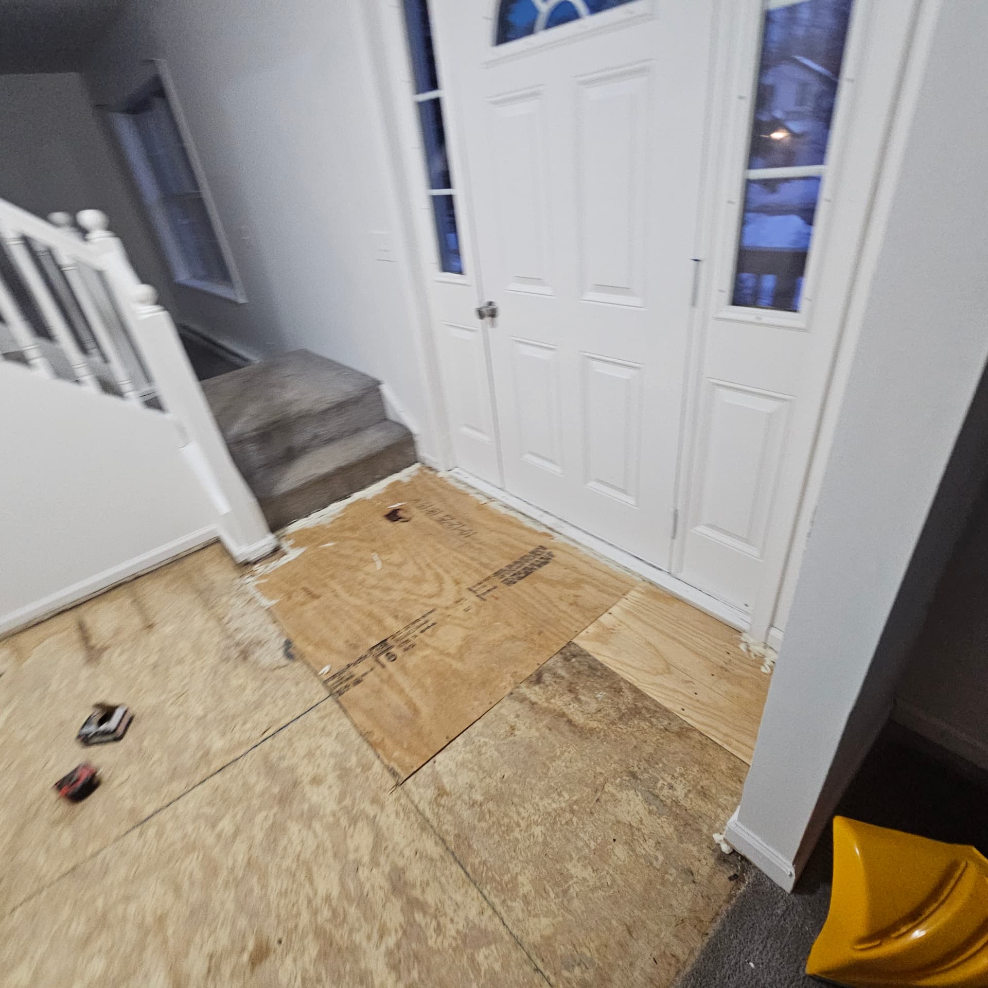 New plywood subfloor installed